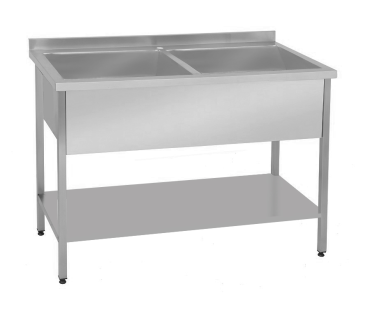 Мийка виробнича 2-секційна з полицею