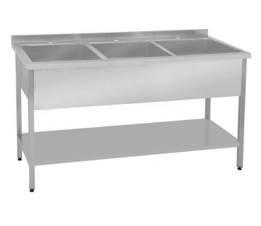 Мийка виробнича 3-секційна з полицею