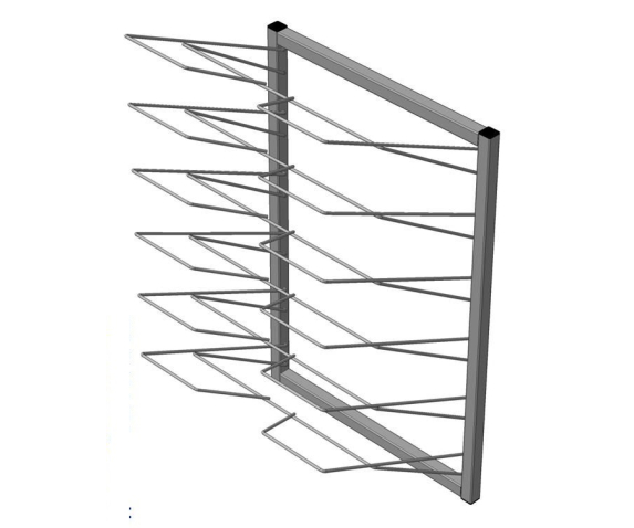 Полиця для сушіння та зберігання дощок і кришок, 6 ярусів (настінна)