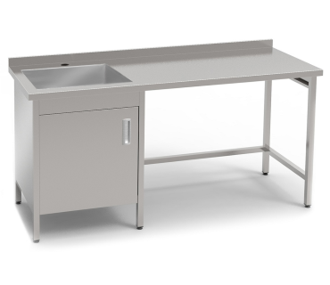 Стіл-тумба виробничий з мийкою, без полиці на...