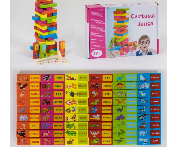 Дерев'яна гра Джанга "Тварини"