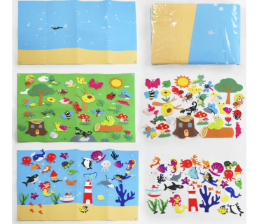 Фетровий килимок з фігурами на липучці 