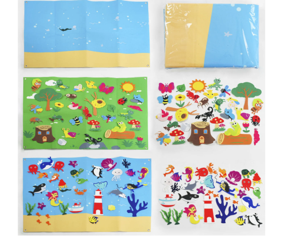 Фетровий килимок з фігурами на липучці 