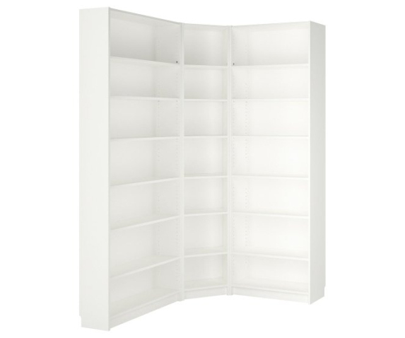 Кутова комбінована шафа з відкритими поличками