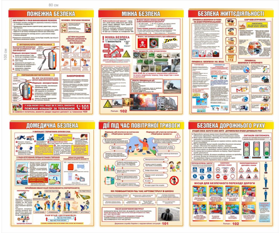 Набір стендів для оформлення кабінету безпеки
