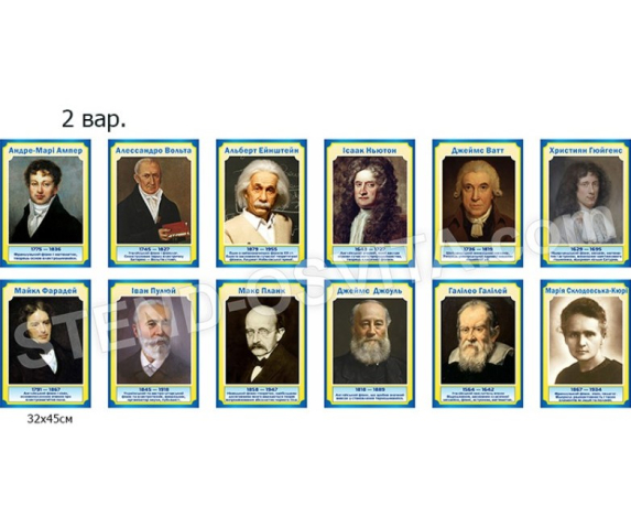Портрети фізиків для кабінету