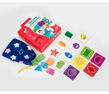 Геометричні фігури. Дерев’яні фігурки в мішеч...