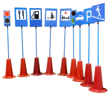 Набір дорожніх знаків, моделей світлофорів, к...