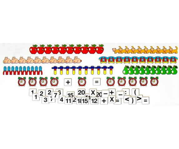 Каса цифр і лічильного матеріалу на магнітному кріпленні  (140 елементів)