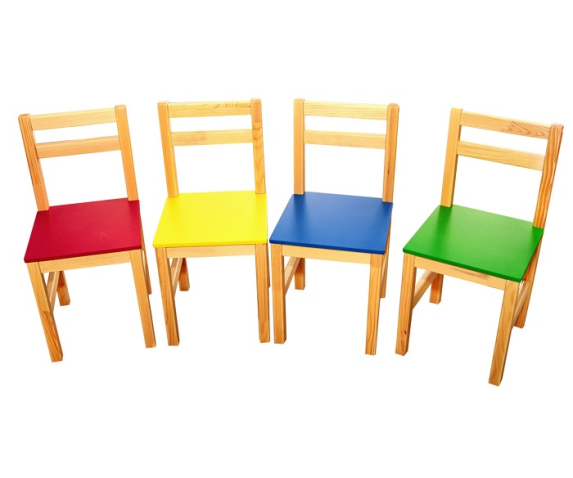 Стілець дитячий з натуральної деревини, ростова група №3