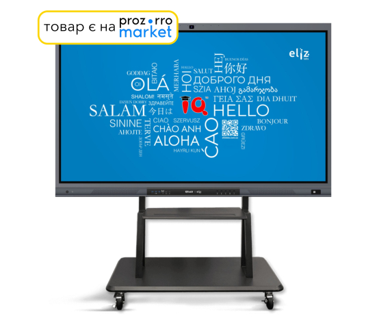 Інтерактивна панель Elizlabs IQTouch 75", Android з мобільною стійкою