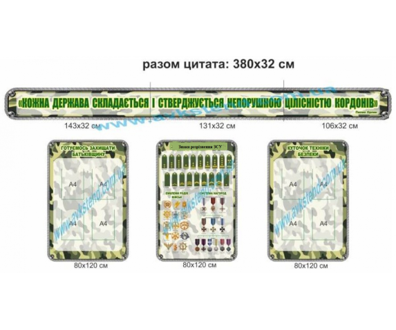 Комплект стендів для кабінету Захист України №2