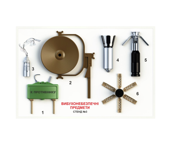 Комплект стендів «ВИБУХОНЕБЕЗПЕЧНІ ПРЕДМЕТИ» Стенд 3