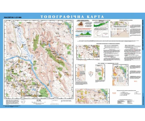 Стінна навчальна топографічна карта