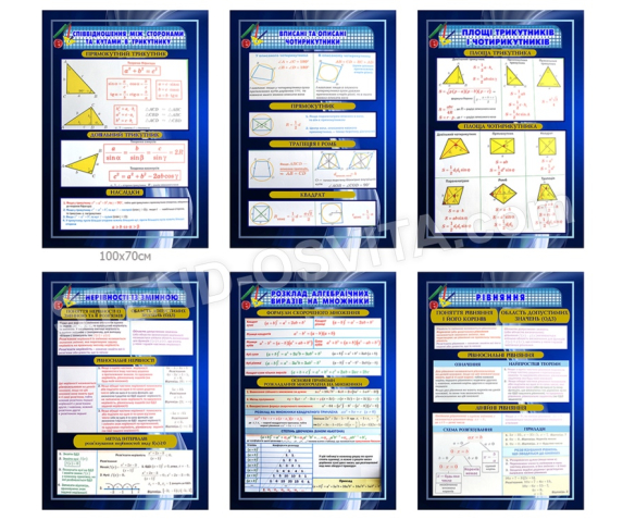 Комплект стендів для кабінету математики №3