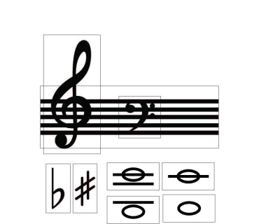 Набір магнітних нотних знаків (нотний стан, н...