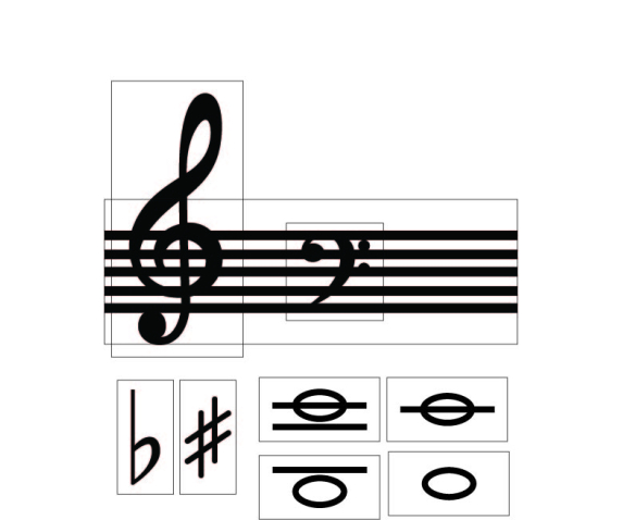 Набір магнітних нотних знаків (нотний стан, ноти, знаки)