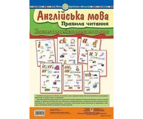 Набір таблиць: алфавіт, транскрипційні знаки, граматика (англійська мова)