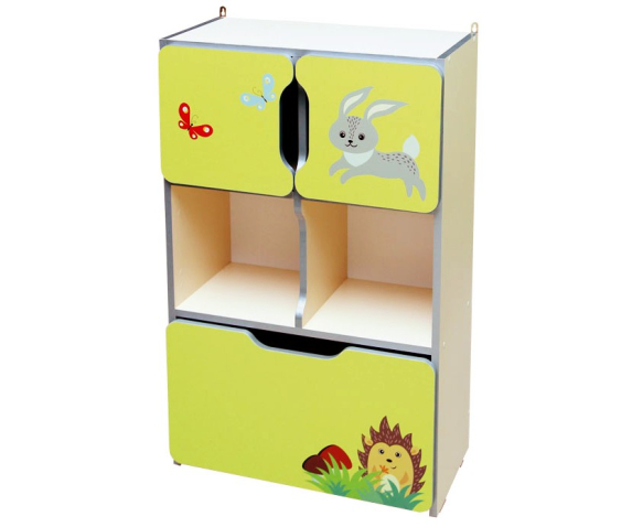 Стінка дитяча «Звірята» №9 напівзакрита (5 відділень)