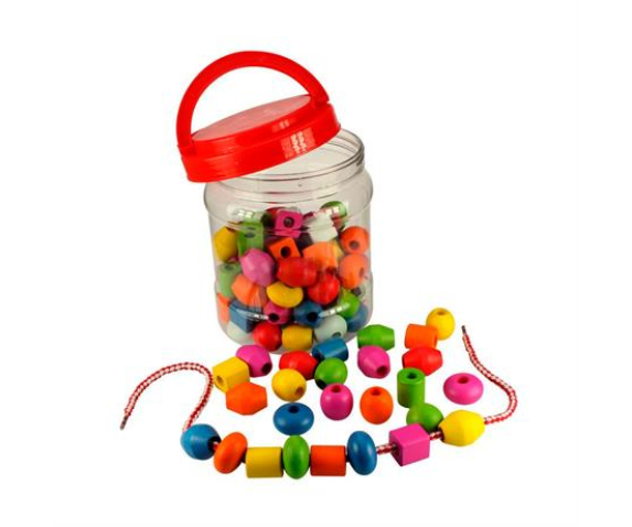 Дерев'яна шнурівка "Намистини", 90 шт.