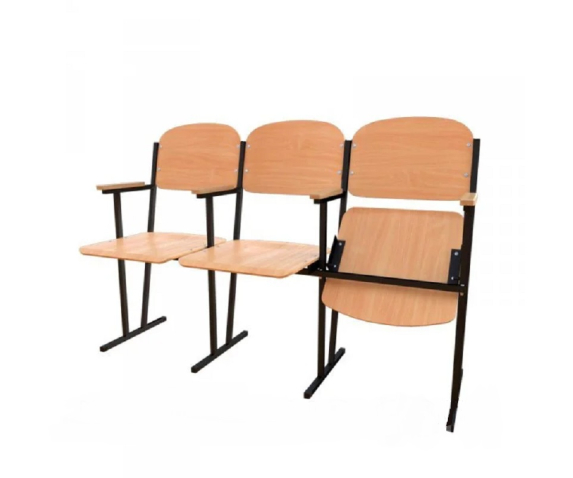 Фанерные секционные кресла с подлокотниками