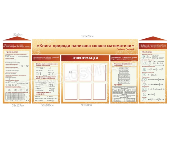 Комплект стендів для кабінету математики №4