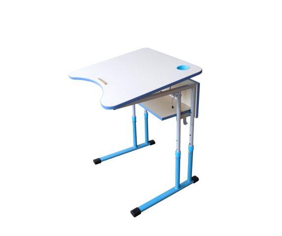 Парта учнівська одномісна (з полицею та регулюванням кута нахилу стільниці №3-6)