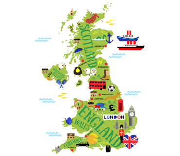 Карта Англії (вініл на клейовій основі)