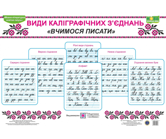 Зразки з'єднань букв (нижнього, середнього, верхнього)