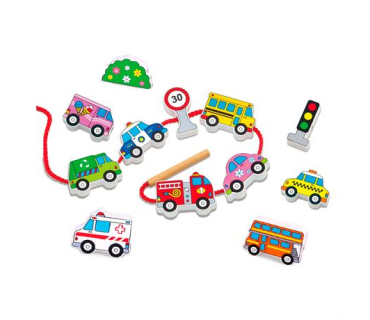 Дерев'яна шнурівка "Автотранспорт"