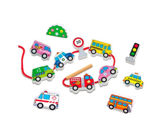 Дерев'яна шнурівка "Автотранспорт"