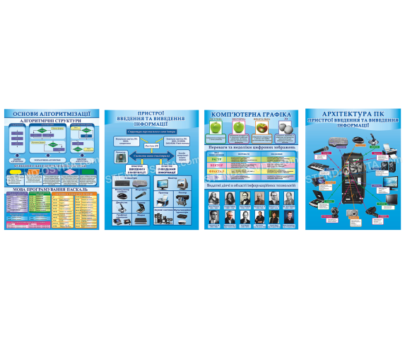 Набір стендів для комплексного оформлення кабінету інформатики