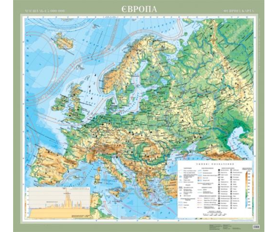 Європа. Фізична карта