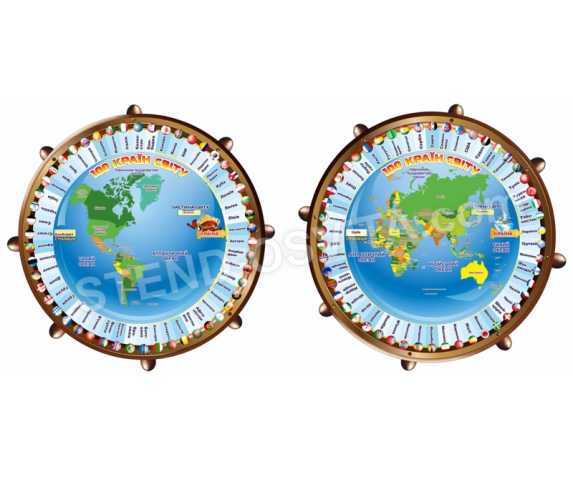 Комплект обертаємих стендів «Вчимо країни та столиці світу»