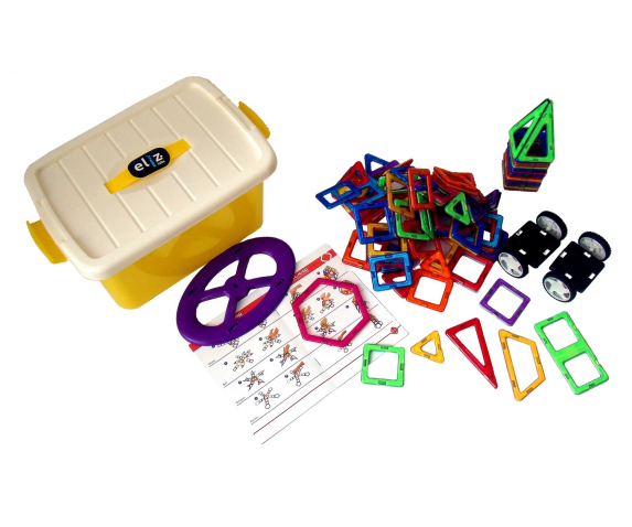 Ігровий набір для конструювання з різними способами з’єднання деталей (магнітний конструктор, 118 елементів)