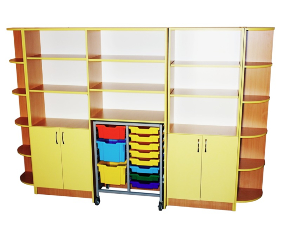 Відкрита шафа для зберігання засобів навчання (з 2-ма тумбами)