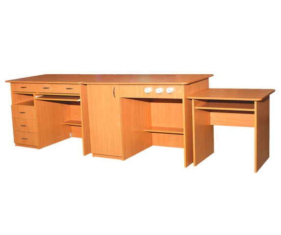 Стіл демонстраційний для кабінетів фізики та хімії з шухлядами (1200х750х900 мм), бук