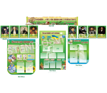 Комплект стендів для кабінету географії