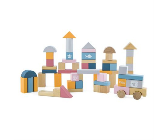 Набір дерев'яних кубиків 60 шт.