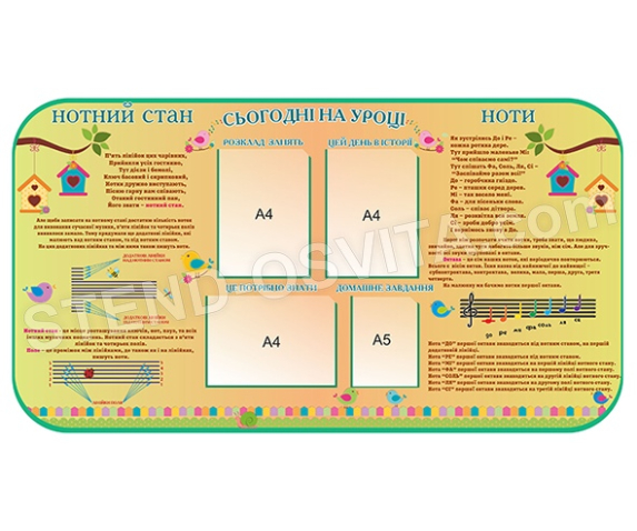 Стенд для кабінету музики
