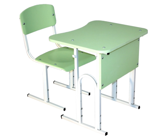 Парта одномісна та стілець учнівський (комплект кольоровий, з регульованою висотою, №4-6)