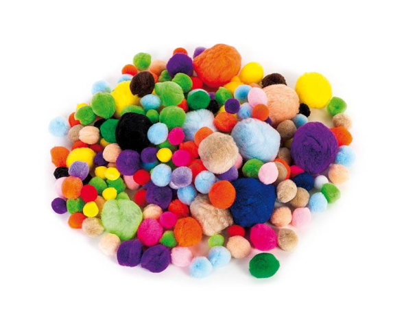 Набір барвистих помпонів