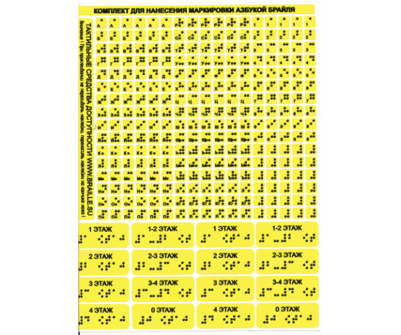 Набір наклейок на клавіатуру для маркування Брайлем