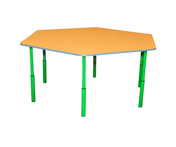 Стіл дитячий 6-кутний, регулюється на ростові групи №1-3