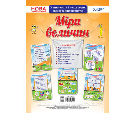 Набір таблиць. Величини та їх одиниці