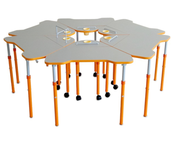 Парта учнівська одномісна мобільна з регулюванням висоти та кута нахилу стільниці, №3-5, мобільна, з регульованою висотою та нахилом стільниці