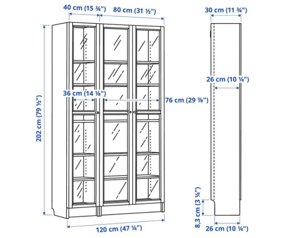 Демонстраційна шафа зі склянними дверима