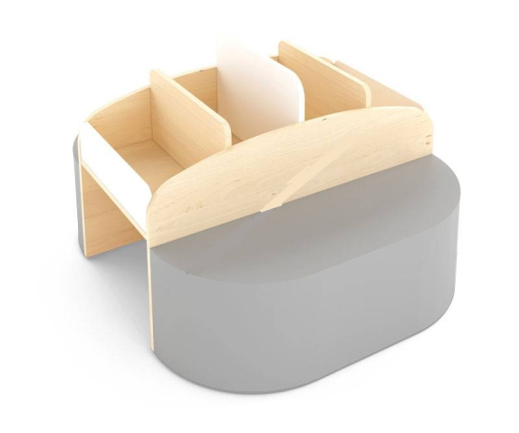 Книжковий стелаж з боковими пуфами