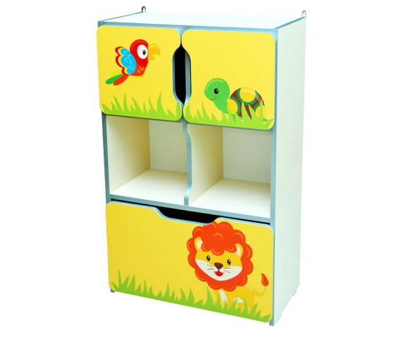 Стінка дитяча «Звірята» №9 напівзакрита (5 відділень)