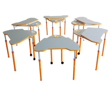 Парта учнівська одномісна мобільна з регулюванням висоти та кута нахилу стільниці, №3-5, мобільна, з регульованою висотою та нахилом стільниці